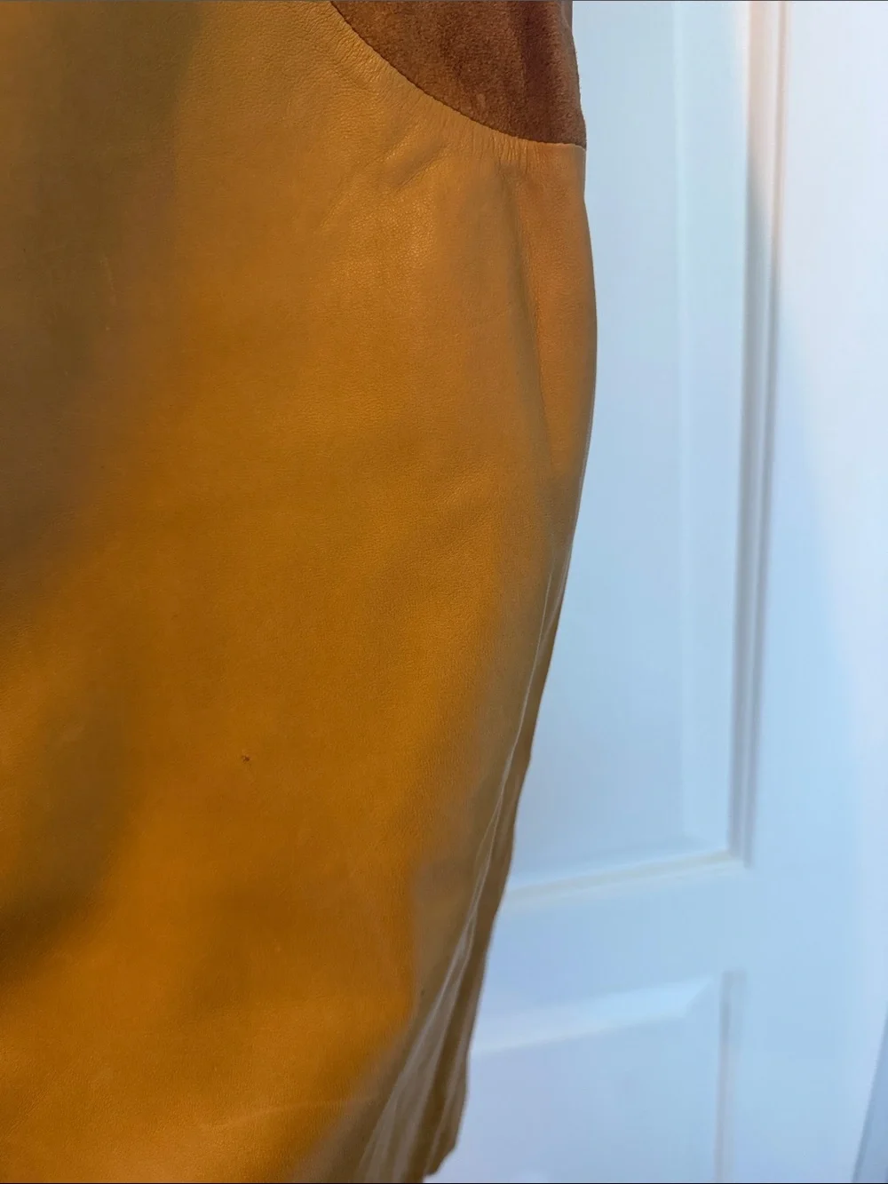 Tory Burch Camel/Tan Leather V-Neck Sheath Dress